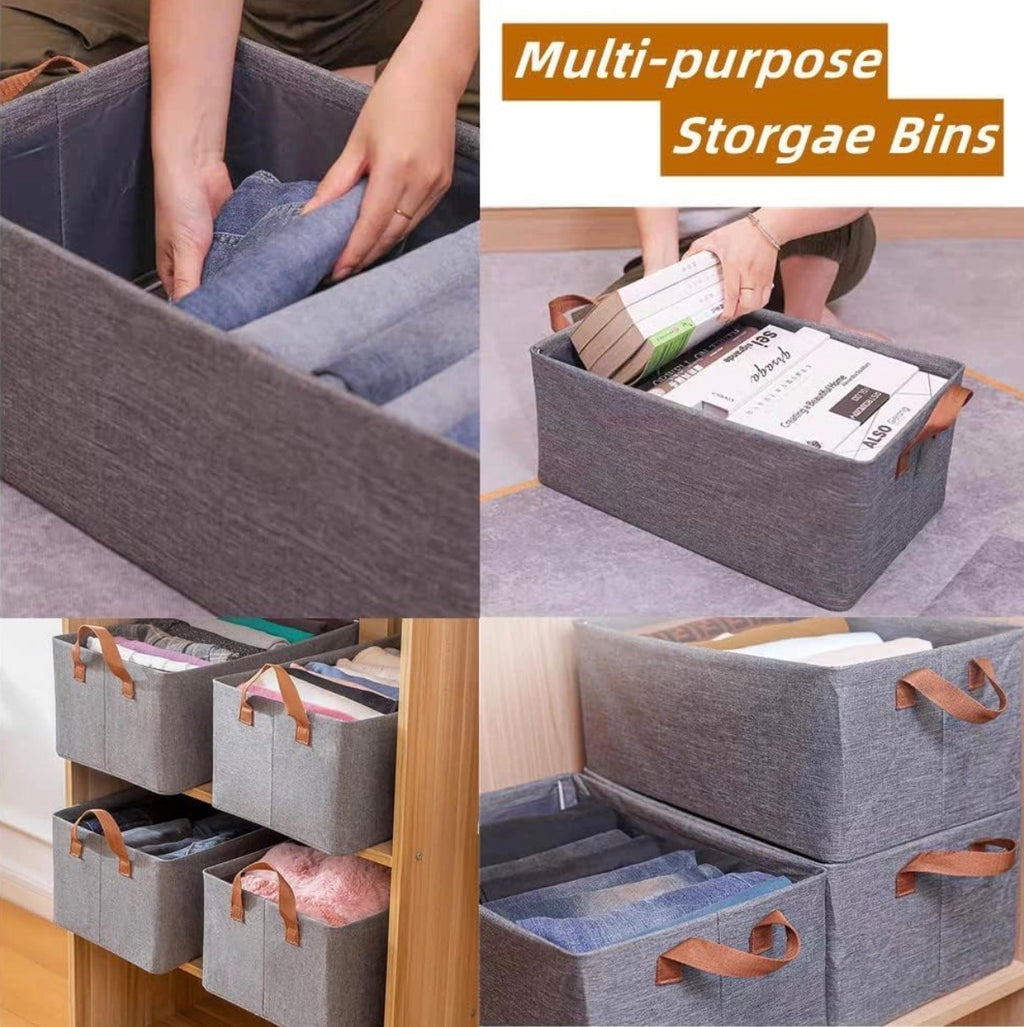 Pack of 3 Large Storage Bins Closet Organizer System