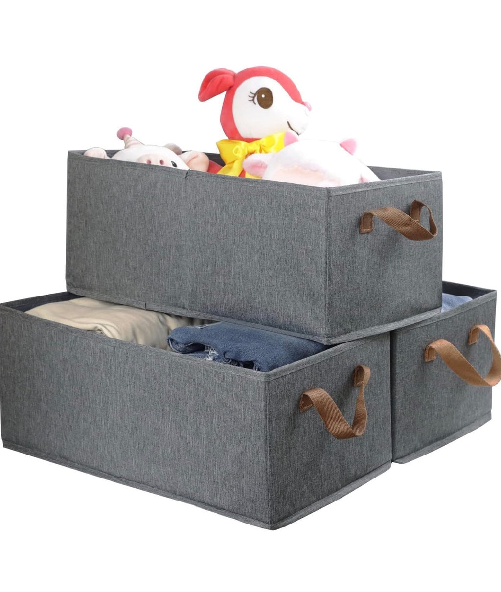 Pack of 3 Large Storage Bins Closet Organizer System