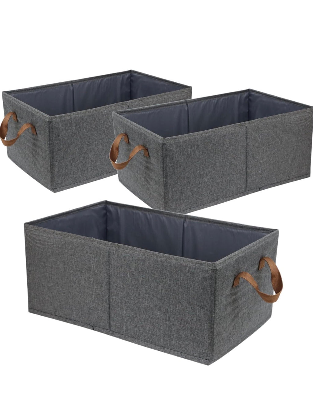 Pack of 3 Large Storage Bins Closet Organizer System
