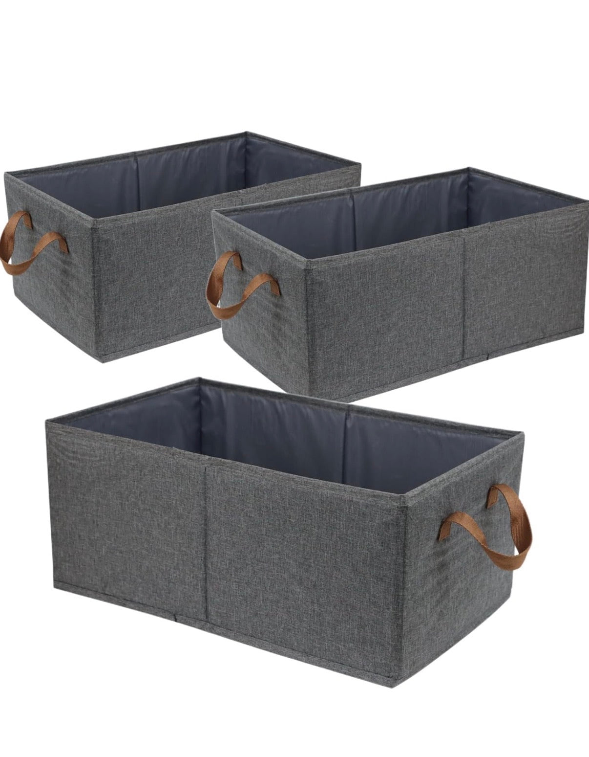 Pack of 3 Large Storage Bins Closet Organizer System